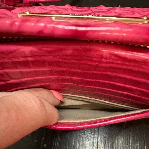 Brahmin Rich Rouge Pink Embossed Tote-Carryall—EUC - Picture 14 of 15